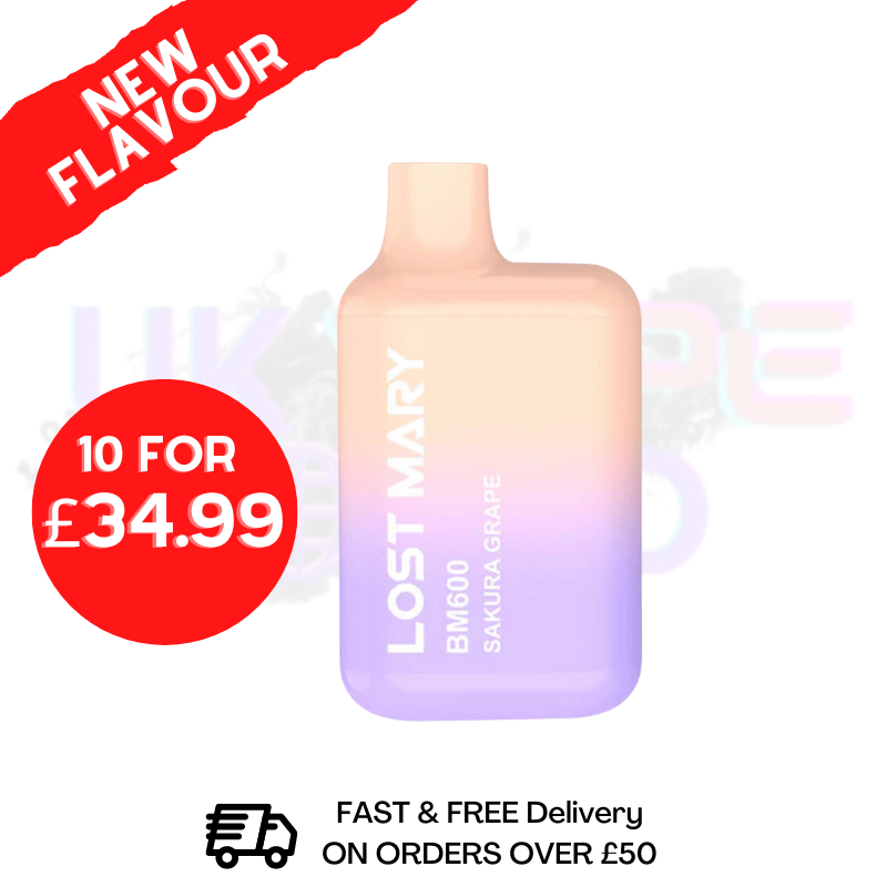 Sakura Grape (NEW) Lost Mary 600 Puff Bars Pack Of 10 BM600 Disposable