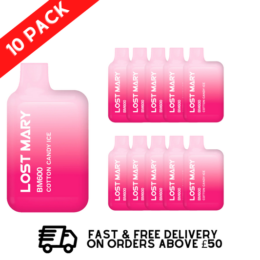 Zuckerwatte-Eis – Lost Mary 600 Puff Bars, 10er-Packung, BM600, Einweg