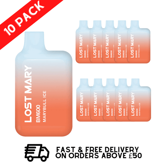 Marybull (Energy) Ice - Lost Mary 600 Puff Bars, 10er-Packung, BM600 Einweg