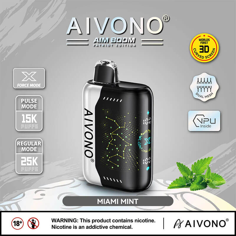 AIVON0 Aim Boom 25000 Züge Einweg-E-Zigarette Einweg-E-Zigarette 25K 650mAh Vapes Pen E-Zigarette vorgefüllt 28ml Nikotin enthält 10 Geschmacksrichtungen