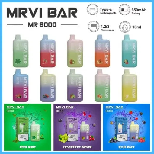 MRVI Bar Mr8000 Puffs Bulk Buy Rechargeable Disposable Vapes Wholesale
