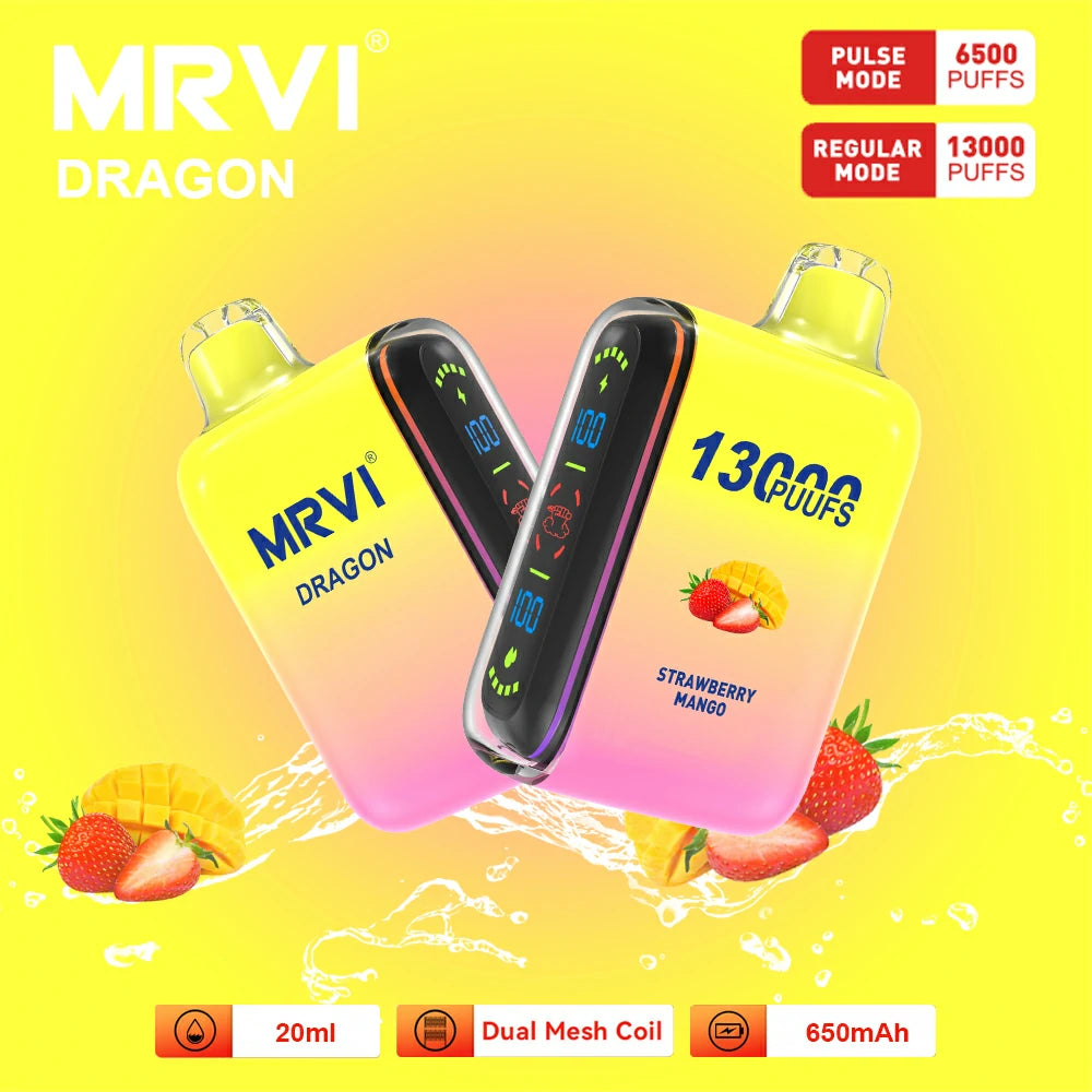 MRVI Dragon 13000 Puffs Dual Mesh Digital Screen Bulk Buy Rechargeable Disposable Vapes Wholesale