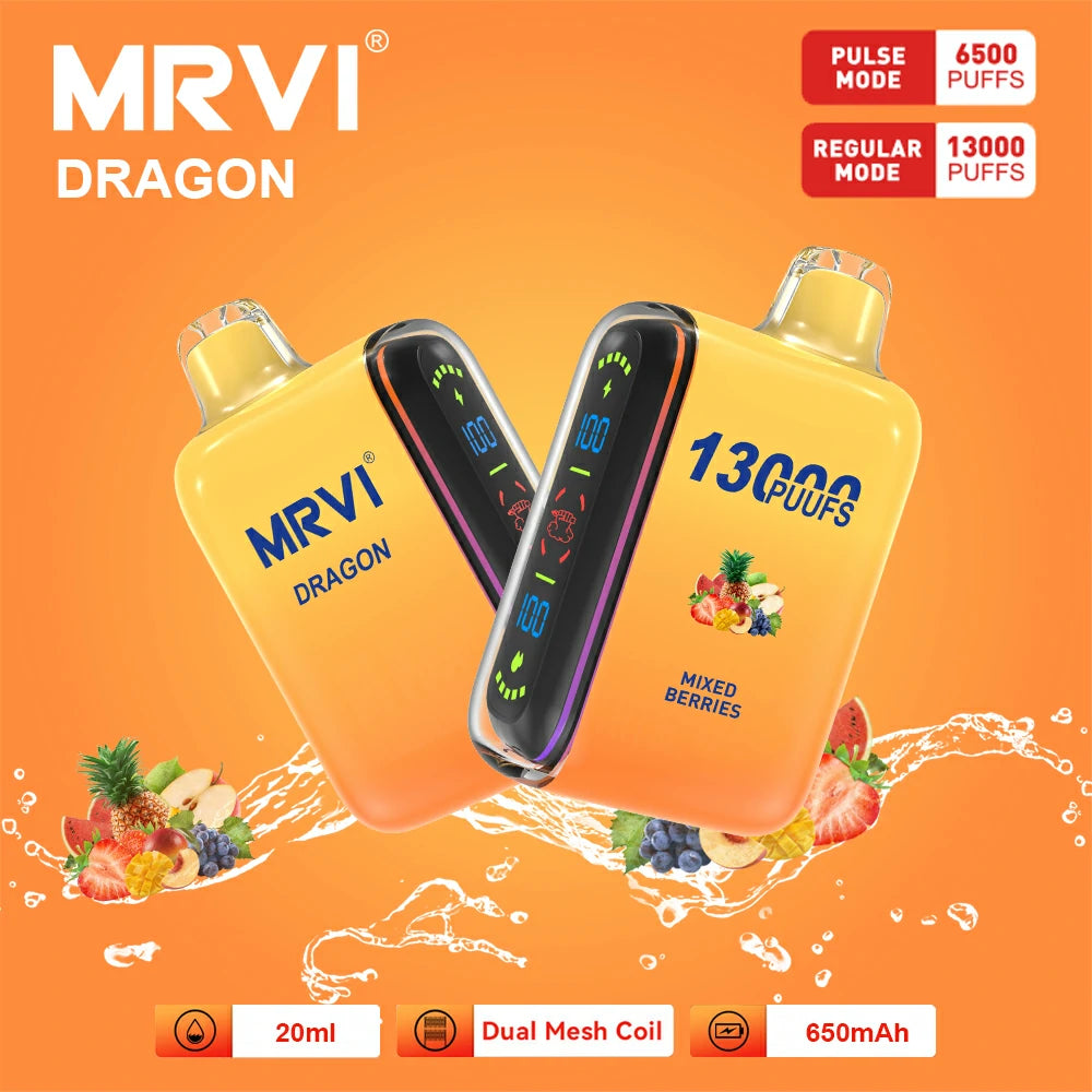 MRVI Dragon 13000 Puffs Dual Mesh Digital Screen Bulk Buy Rechargeable Disposable Vapes Wholesale