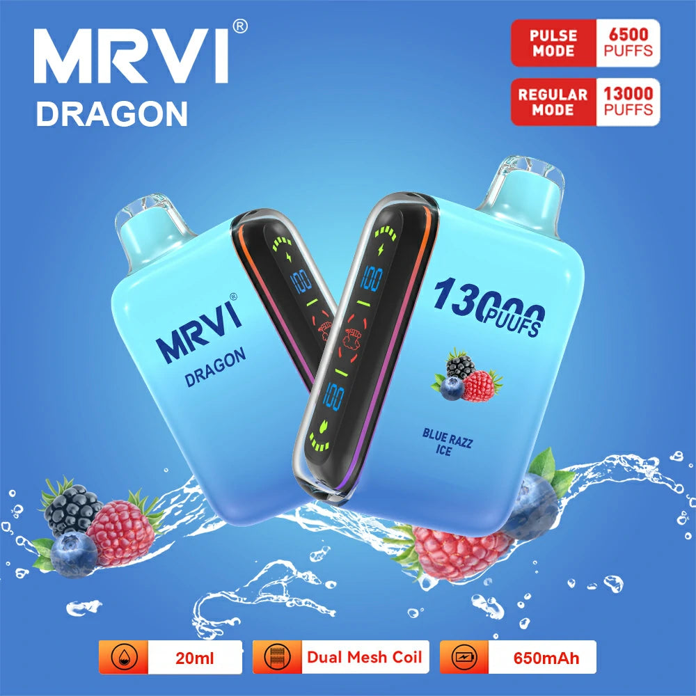MRVI Dragon 13000 Puffs Dual Mesh Digital Screen Bulk Buy Rechargeable Disposable Vapes Wholesale