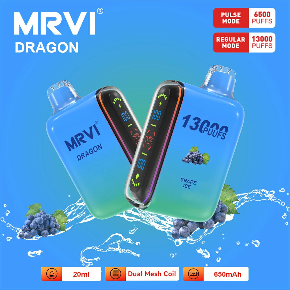 MRVI Dragon 13000 Puffs Dual Mesh Digital Screen Bulk Buy Rechargeable Disposable Vapes Wholesale