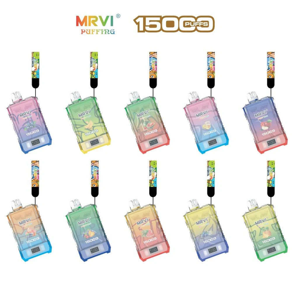 MRVI PUFFING 15000 Puffs Dual Mesh Digital Screen Bulk Buy Rechargeable Disposable Vapes Wholesale