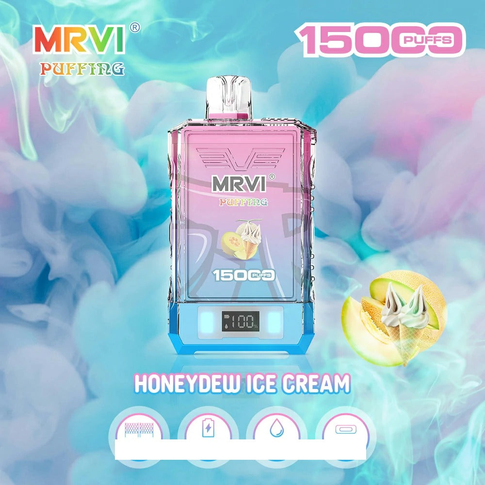 MRVI PUFFING 15000 Puffs Dual Mesh Digital Screen Bulk Buy Rechargeable Disposable Vapes Wholesale