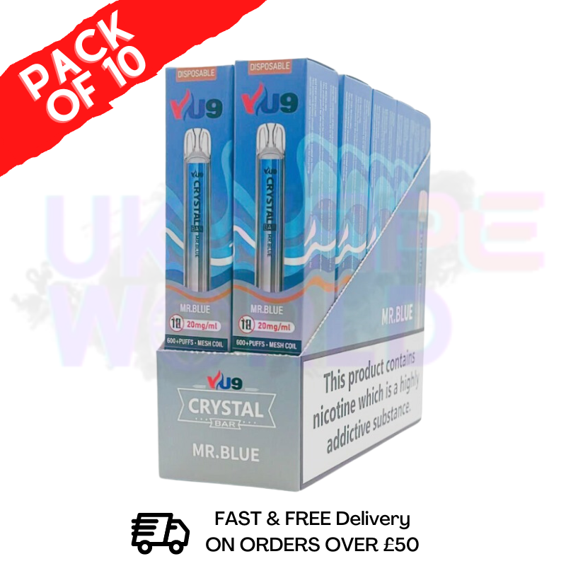 Mad Blue Crystal Bar Puffs 600 VU9, 10er-Packung
