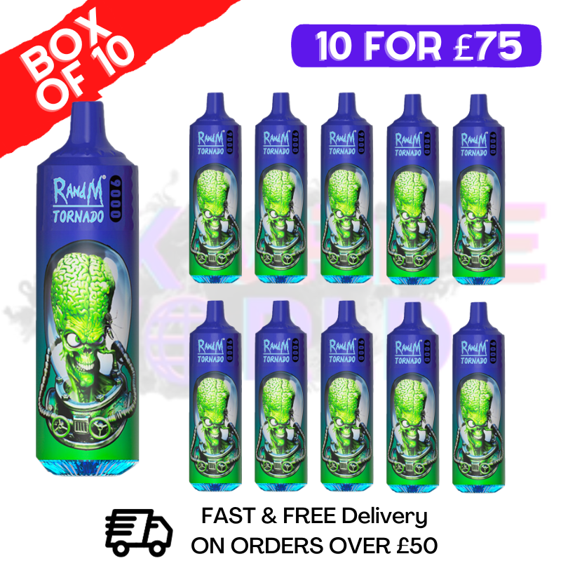 MR Blue 9K Tornado 9000 Puff Bar R und M 10er-Pack - 74,99 £