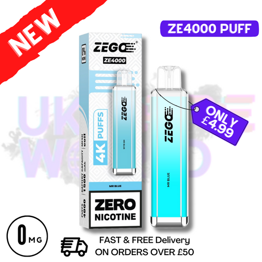 MR Blue Zego 4000 Vape Puff Einweg-E-Zigaretten - 4,99 £