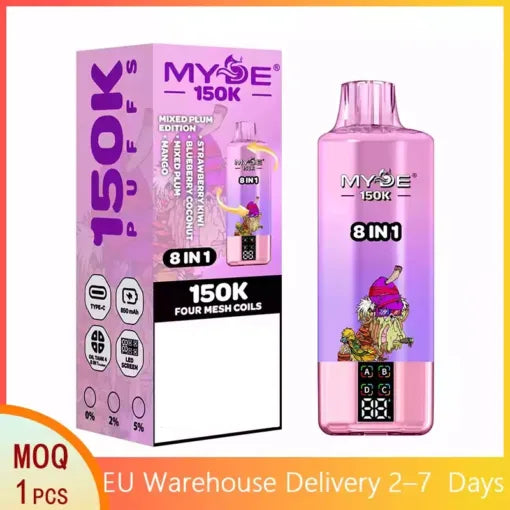 MYDE 8 IN 1 150K 150000 Puffs Bulk Buy Disposable Vape European Warehouse Delivery Wholesale