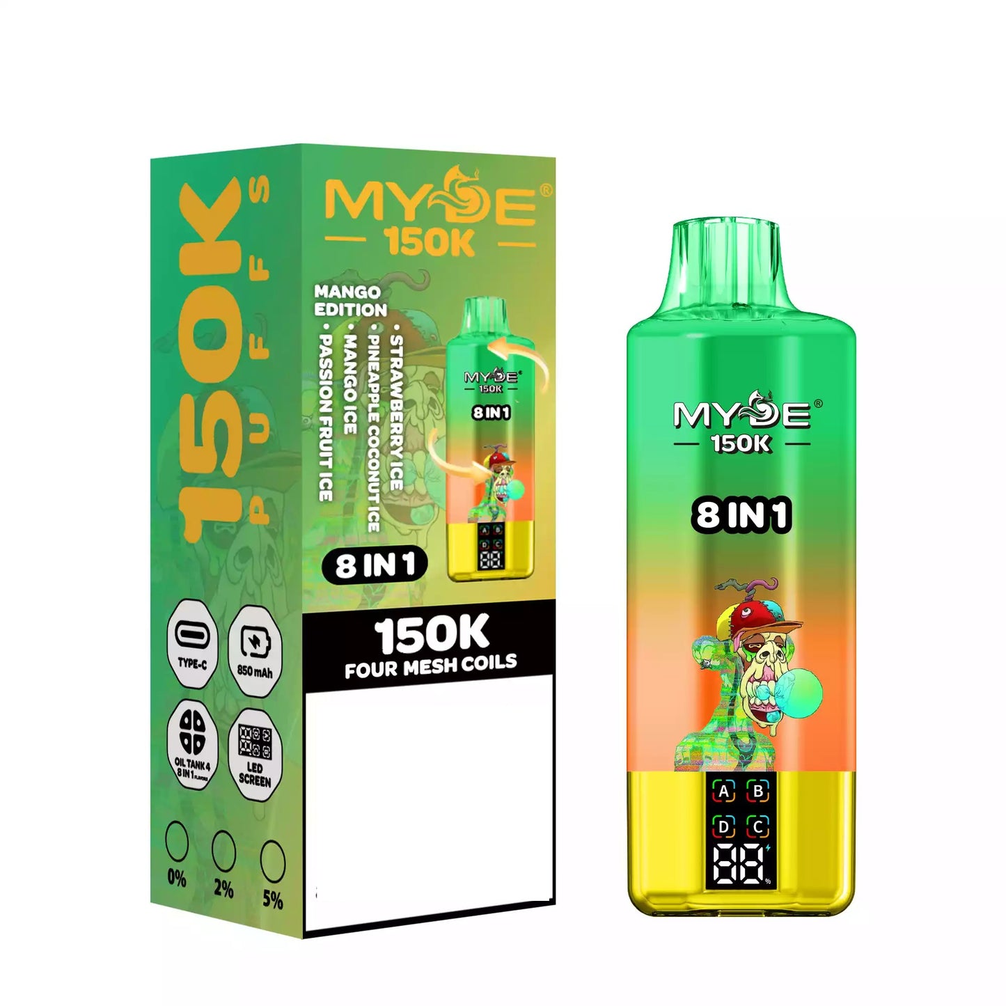 MYDE 8 IN 1 150K 150000 Puffs Bulk Buy Disposable Vape European Warehouse Delivery Wholesale