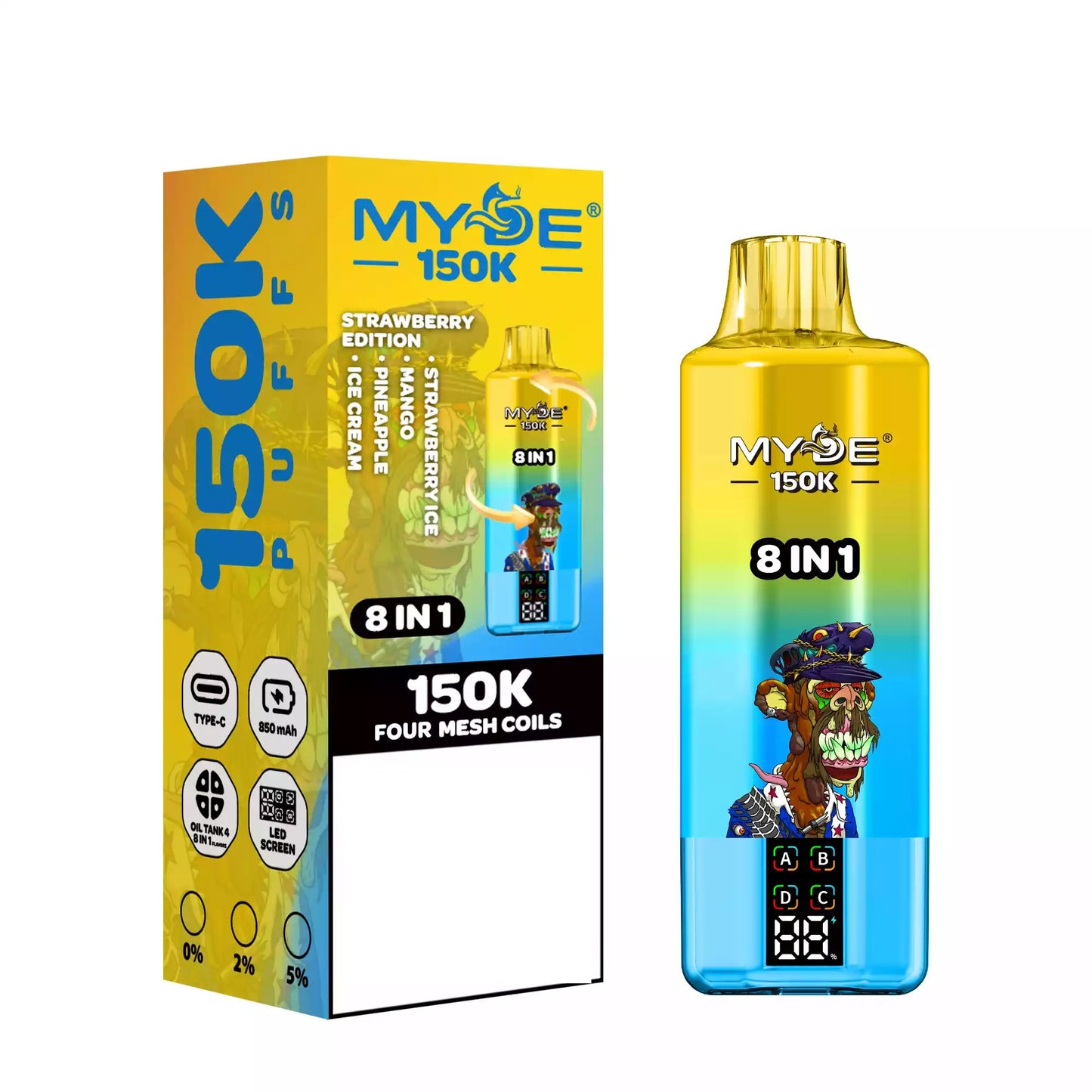 MYDE 8 IN 1 150K 150000 Puffs Bulk Buy Disposable Vape European Warehouse Delivery Wholesale