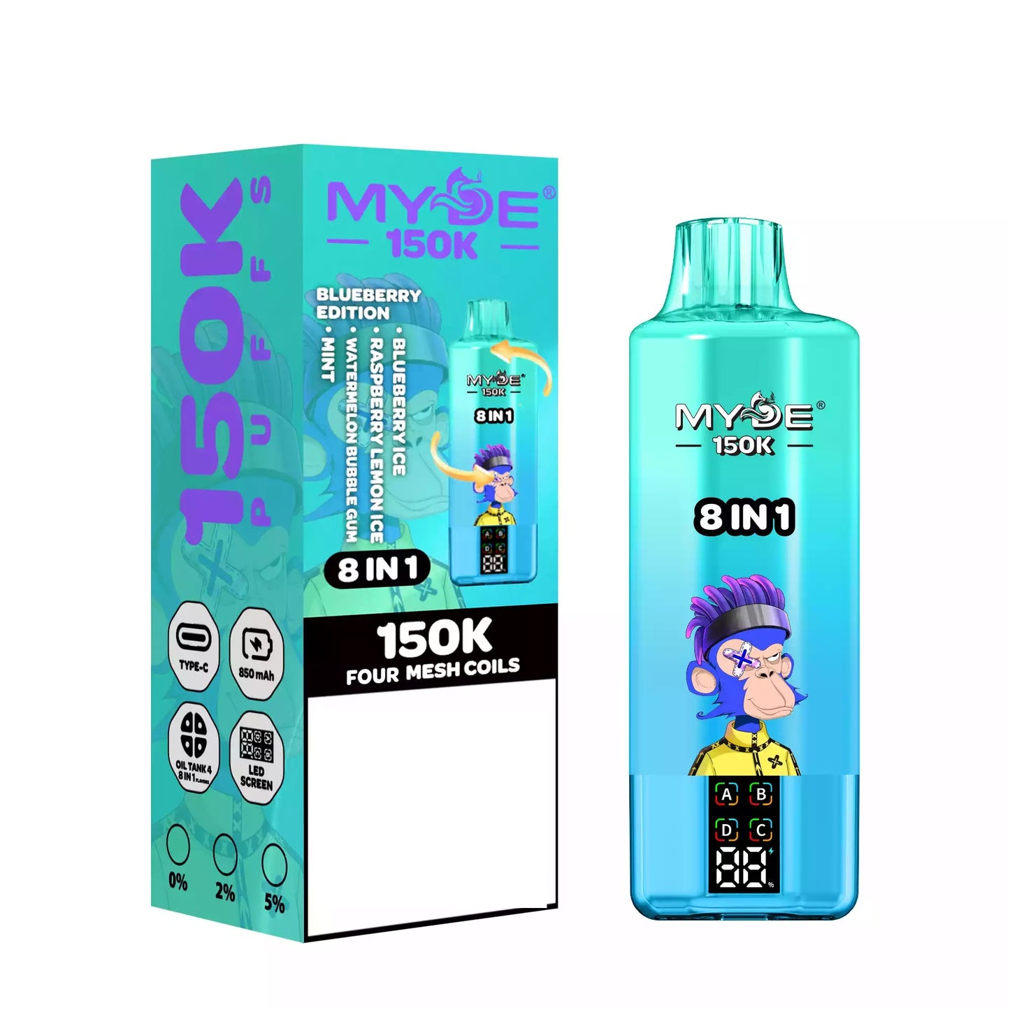 MYDE 8 IN 1 150K 150000 Puffs Bulk Buy Disposable Vape European Warehouse Delivery Wholesale