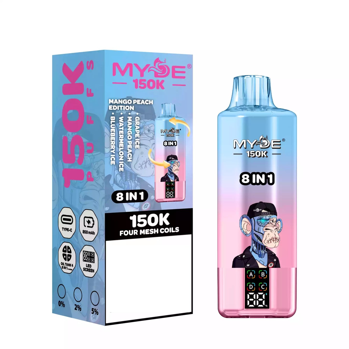MYDE 8 IN 1 150K 150000 Puffs Bulk Buy Disposable Vape European Warehouse Delivery Wholesale