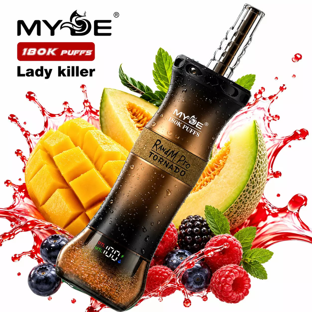MYDE RANDM PRO 180000 Puffs 180K Shisha Disposable Vapes Wholesale Bulk Buy Dual Mode DTL