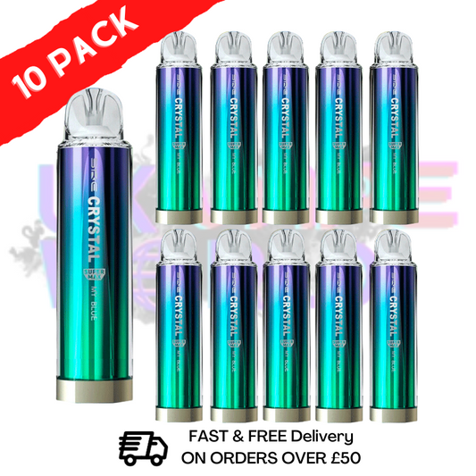 Packung mit 10 Stück – My Blue Crystal SuperMax 4500 Puff Bar SKE
