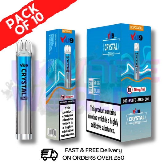 Mad Blue Crystal Bar Puffs 600 VU9, 10er-Packung