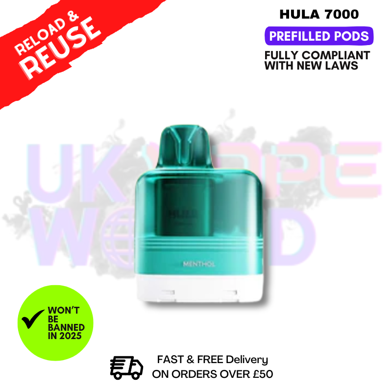 Menthol Hula 7K Puff Vorgefüllte Pod-Ersatzkapsel