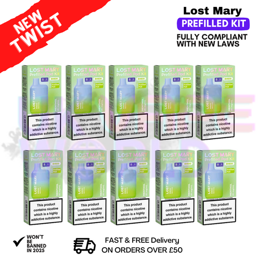 Menthol Lost Mary 600 Puff Bars, 10er-Pack (NEU)
