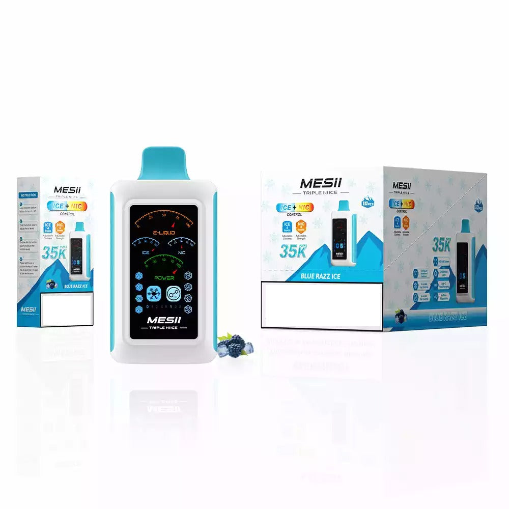 MESII TRIPLE NIICE 35000 Puffs Ice Strength Control Bulk Buy Rechargeable Disposable Vapes Wholesale