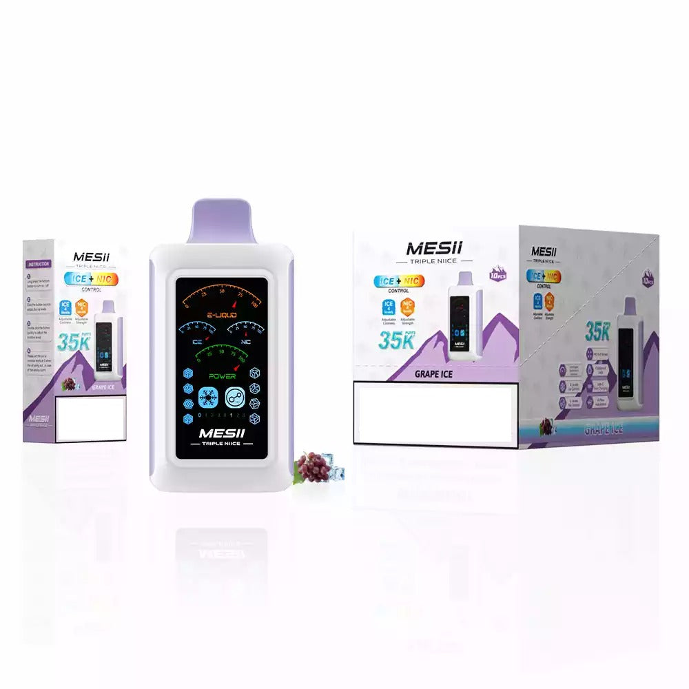 MESII TRIPLE NIICE 35000 Puffs Ice Strength Control Bulk Buy Rechargeable Disposable Vapes Wholesale