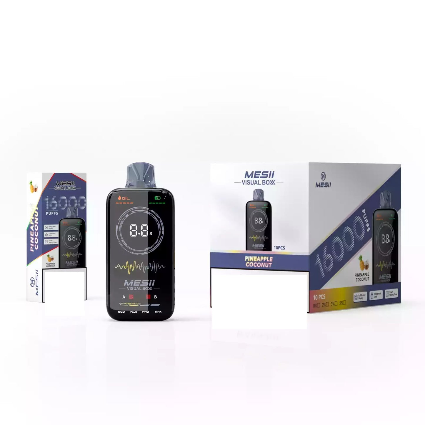 MESII VISUAL BOXX 16000 Puffs Rechargeable Full Screen Display Bulk Buy Disposable Vapes Wholesale