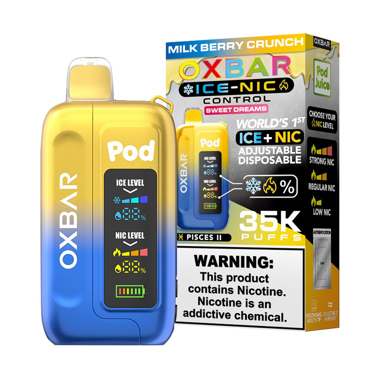 Milk Berry Crunch Oxbar Ice-Nic Control 35K