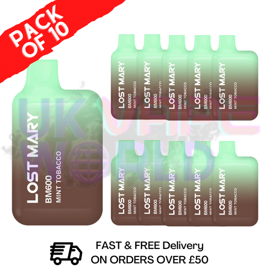 Minztabak Lost Mary 600 Puff Bars, 10er-Packung