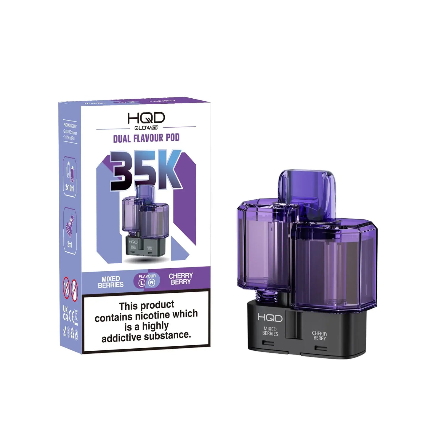 HQD Glow Air 35K Prefilled Replacement Pods - Box of 5