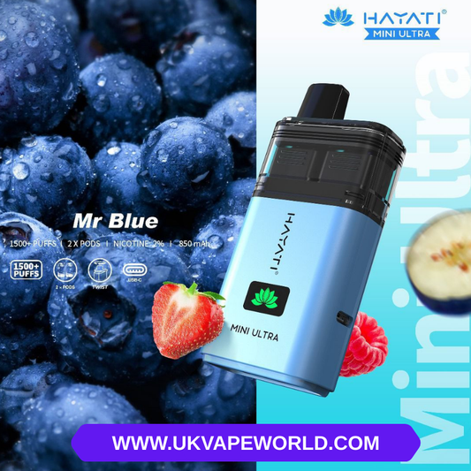 Mr Blue Hayati Mini Ultra 1500 Puff Twist Prefilled Bar