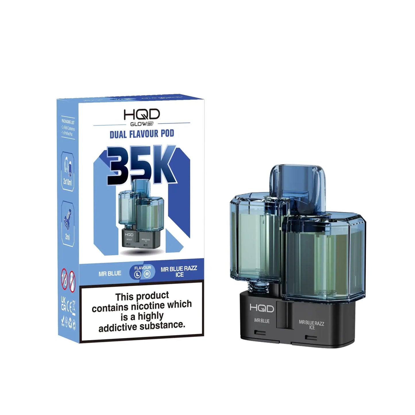 HQD Glow Air 35K Prefilled Replacement Pods - Box of 5