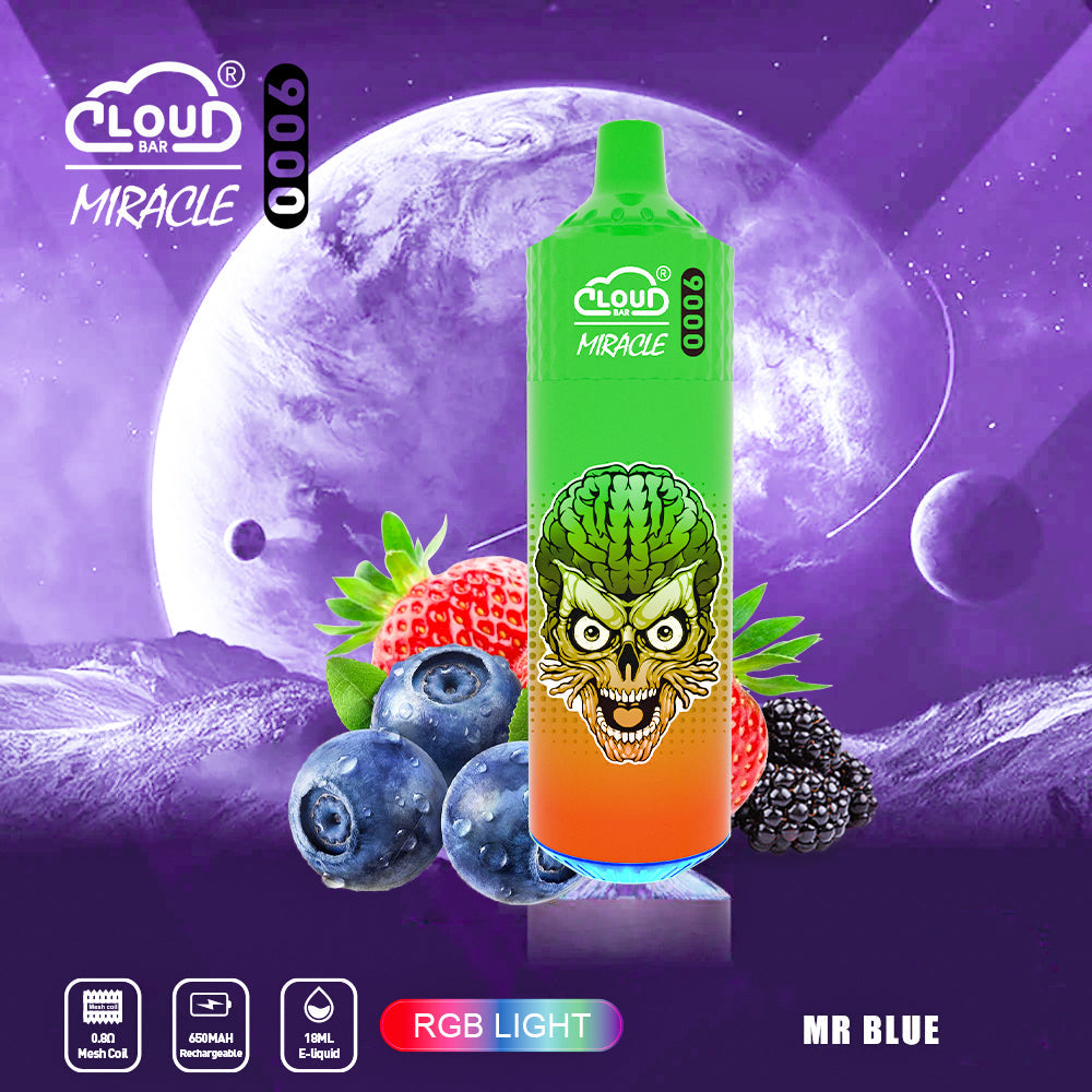 Cloud Bar 9000 Puffs  650mAh Mesh Coil 18ML  5% Rechargeable E Cigarettes Vapes Pen 18ml for Cigarettes Lovers 11 Flavors