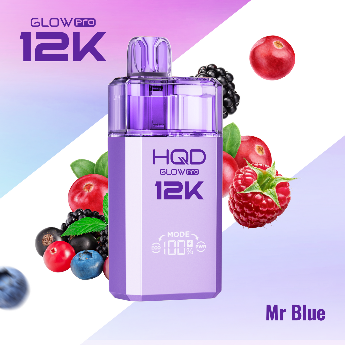 HQD Glow Pro 12k Prefilled Pod Vape Kit - Box of 5