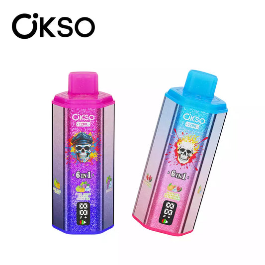 OKSO 6IN1 120k 120000 Puffs Mesh Coil Technology Disposable Vape Wholesale Bulk Buy Multi Options