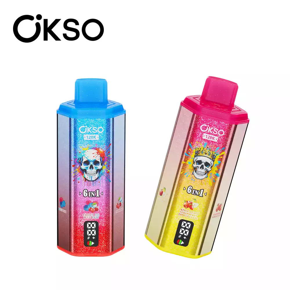 OKSO 6IN1 120k 120000 Puffs Mesh Coil Technology Disposable Vape Wholesale Bulk Buy Multi Options