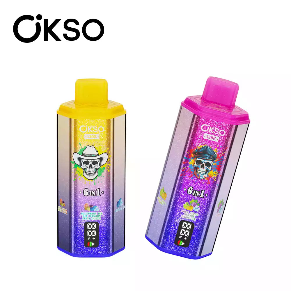 OKSO 6IN1 120k 120000 Puffs Mesh Coil Technology Disposable Vape Wholesale Bulk Buy Multi Options
