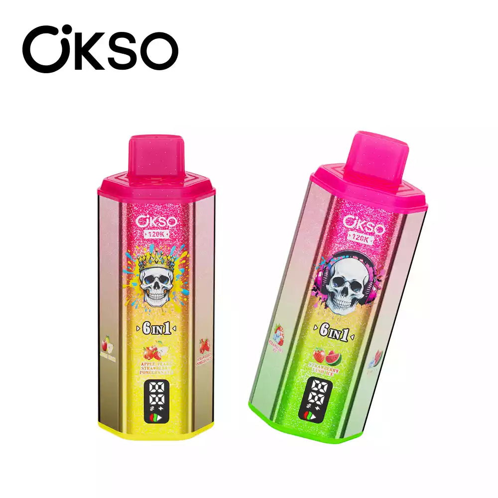 OKSO 6IN1 120k 120000 Puffs Mesh Coil Technology Disposable Vape Wholesale Bulk Buy Multi Options