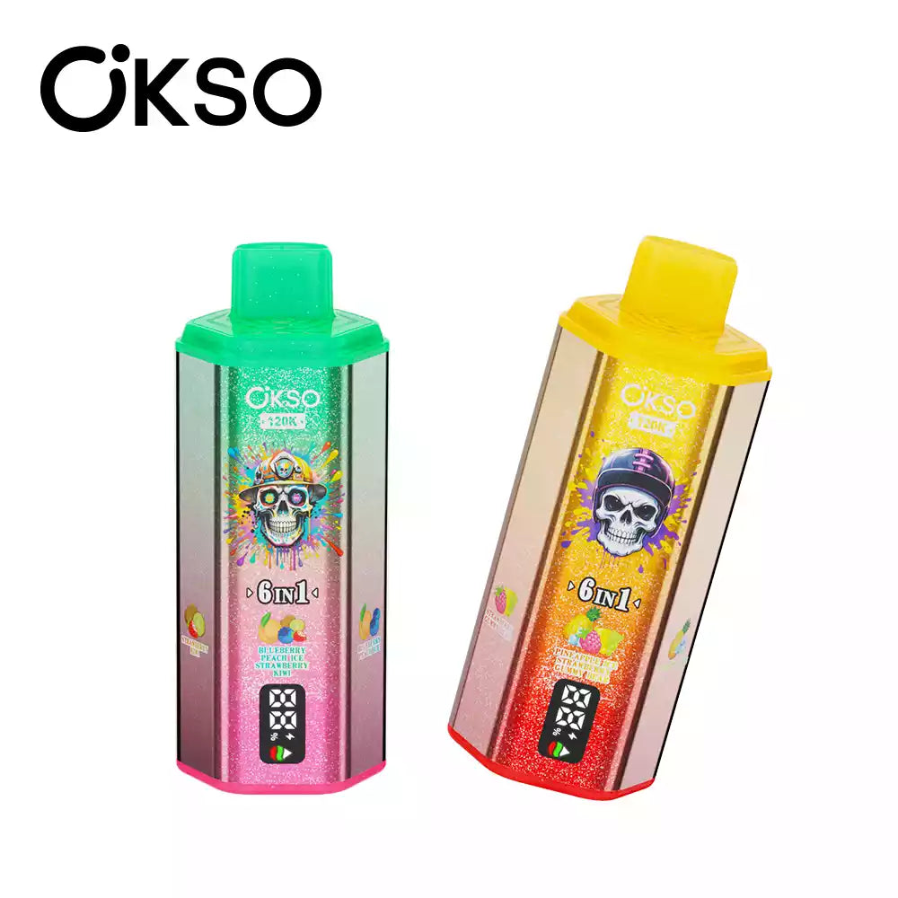 OKSO 6IN1 120k 120000 Puffs Mesh Coil Technology Disposable Vape Wholesale Bulk Buy Multi Options