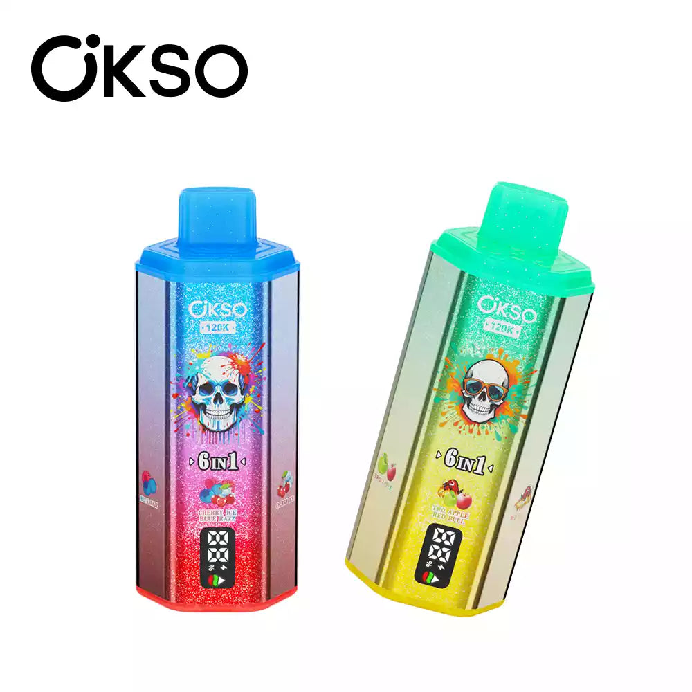 OKSO 6IN1 120k 120000 Puffs Mesh Coil Technology Disposable Vape Wholesale Bulk Buy Multi Options