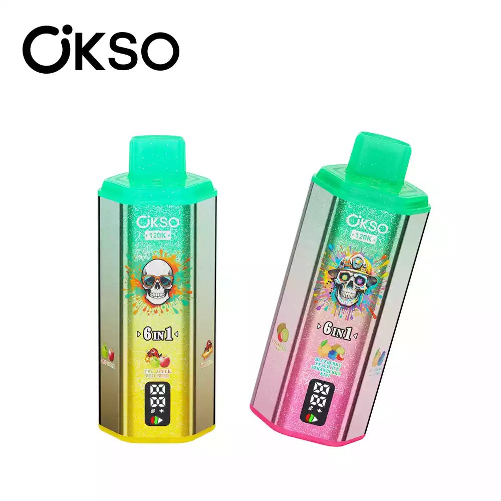 OKSO 6IN1 120k 120000 Puffs Mesh Coil Technology Disposable Vape Wholesale Bulk Buy Multi Options