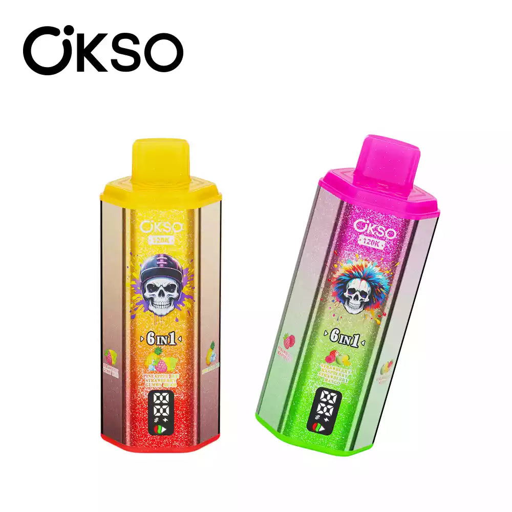 OKSO 6IN1 120k 120000 Puffs Mesh Coil Technology Disposable Vape Wholesale Bulk Buy Multi Options