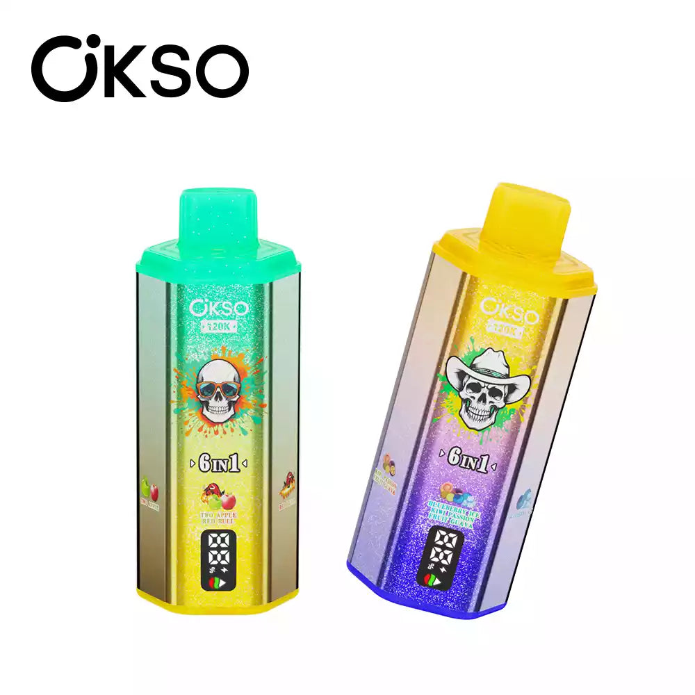 OKSO 6IN1 120k 120000 Puffs Mesh Coil Technology Disposable Vape Wholesale Bulk Buy Multi Options