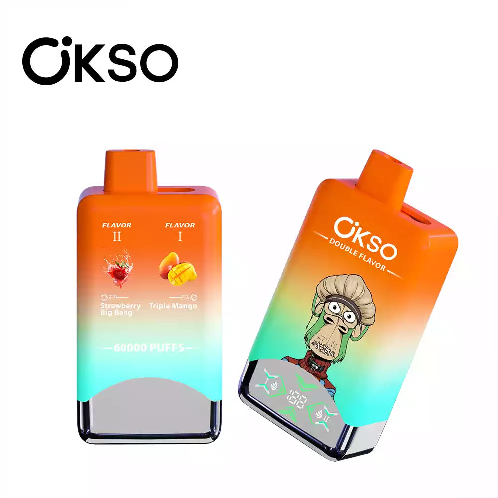 OKSO Double Tastes 60000 Puffs LCD Screen Bulk Buy Rechargeable Disposable Vapes Wholesale