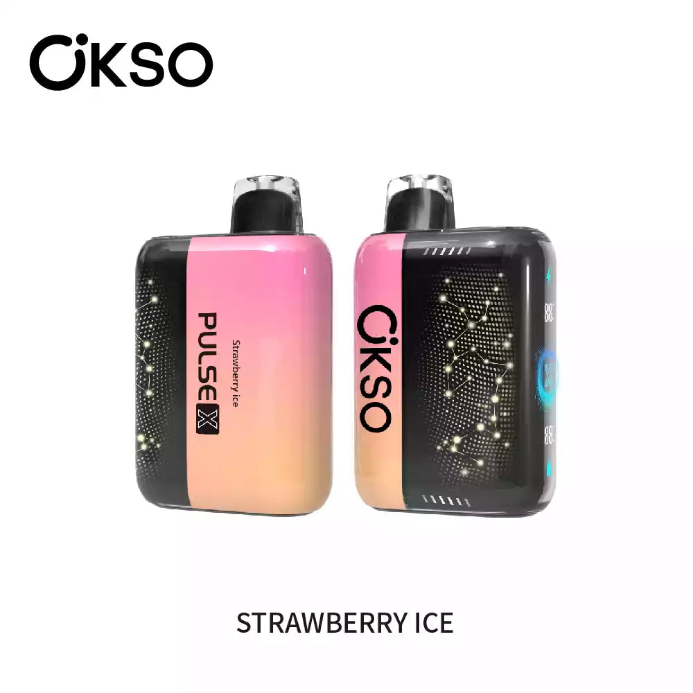 OKSO PULSE X 25K 25000 Puffs Disposable Vapes Wholesale Bulk Buy Smart Display Adjustable Airflow Dual Mesh Coil