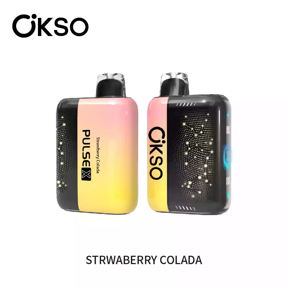 OKSO PULSE X 25K 25000 Puffs Disposable Vapes Wholesale Bulk Buy Smart Display Adjustable Airflow Dual Mesh Coil