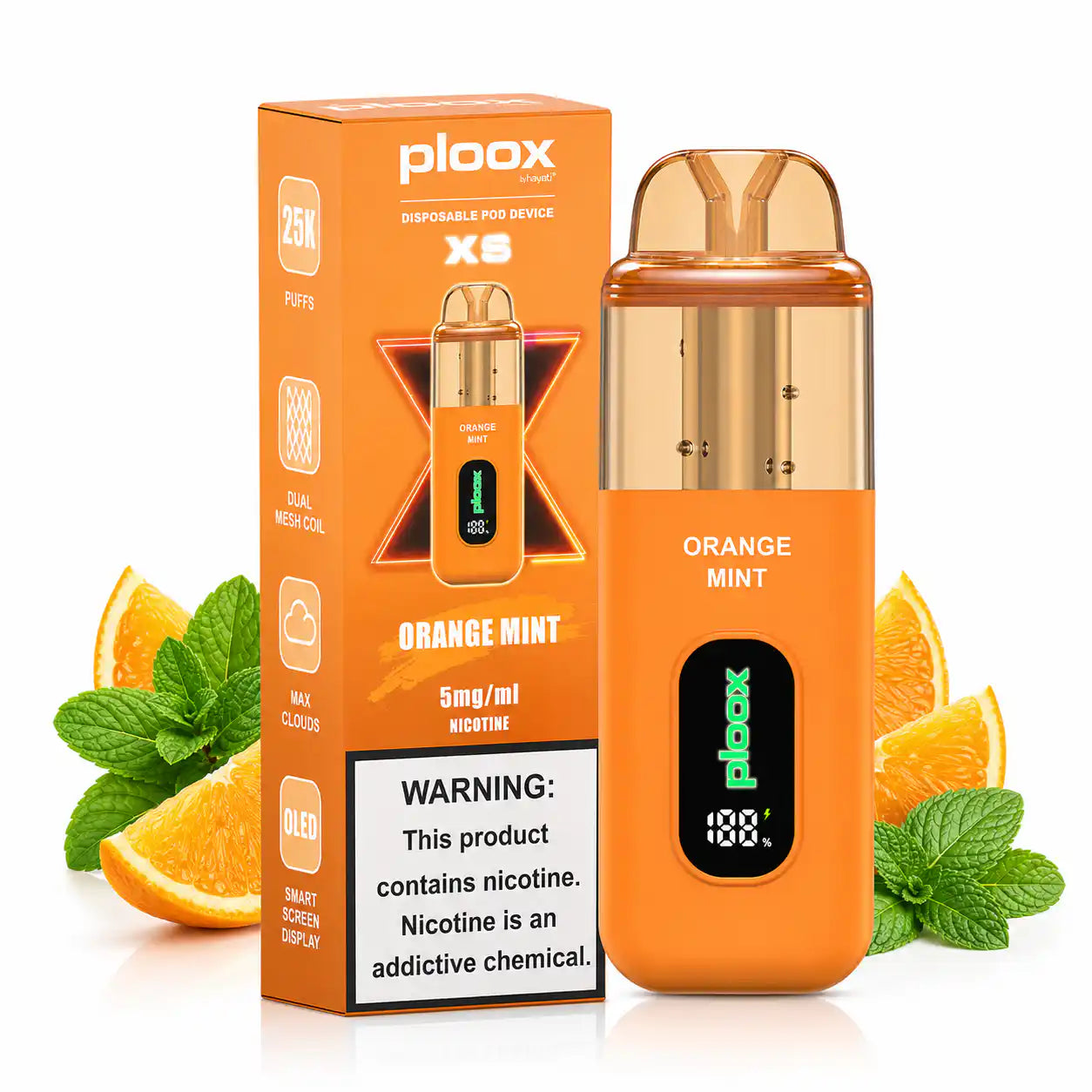 Orange Mint - Ploox XS 25k Disposable E-Hookah