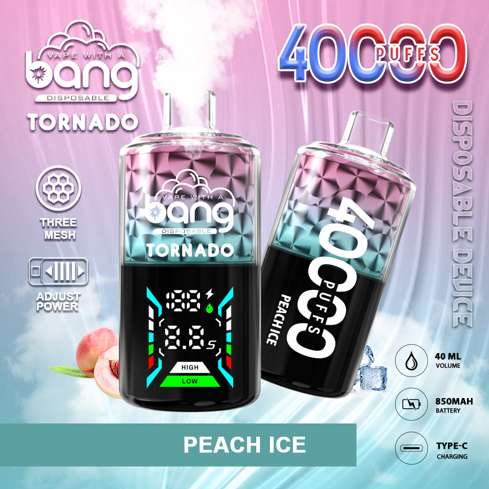 Bang Tornado 40000 Puffs Disposable Vape – 850mAh Battery. 40ml E-liquid. Multiple Nicotine 12 Flavors