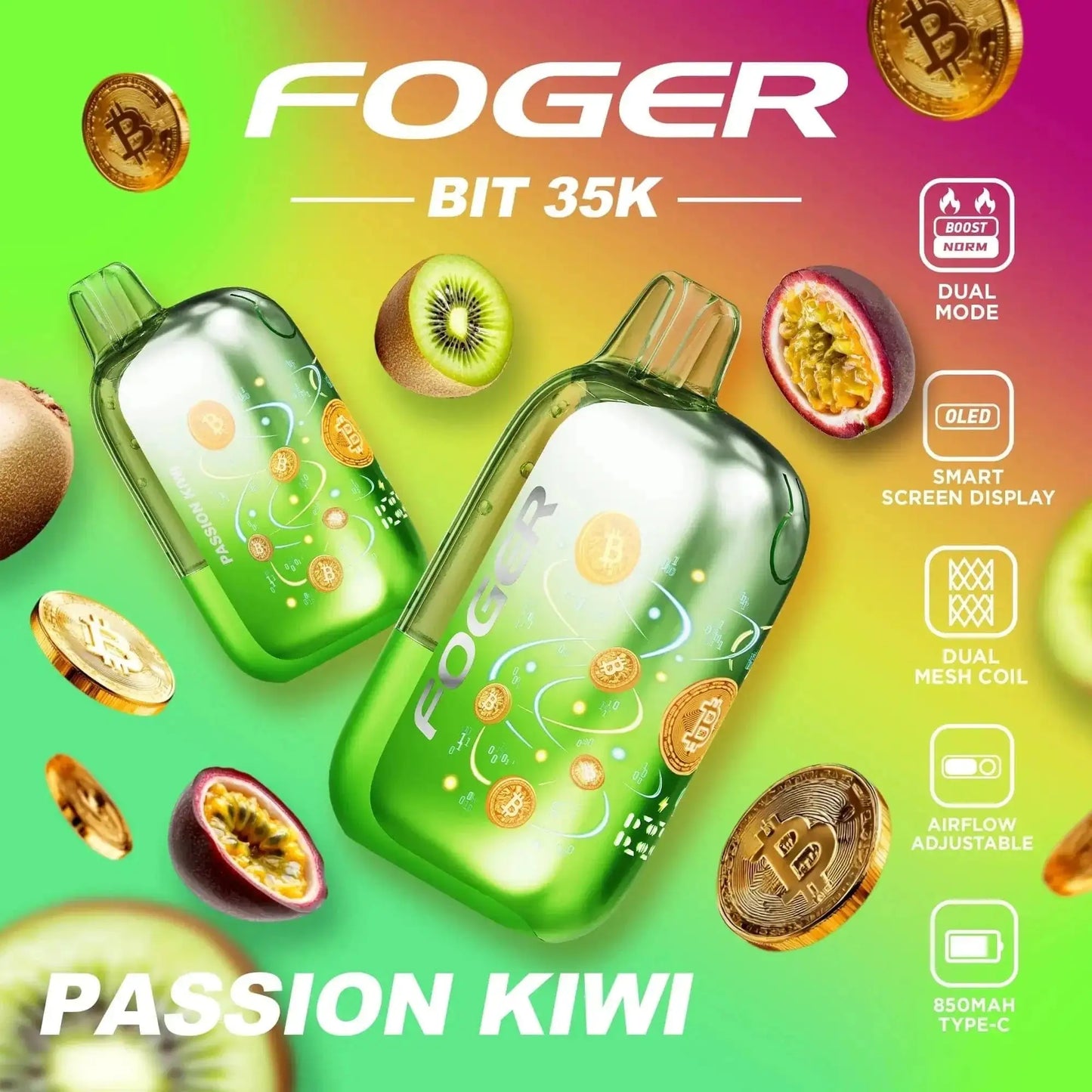 Passion Kiwi - Foger Bit 35k Disposable Vape