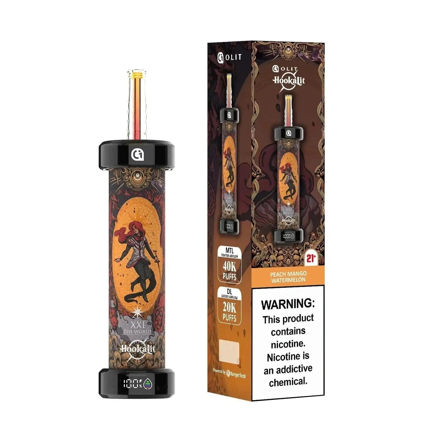 Peach Mango Watermelon - Olit Hookalit 40K Disposable E-Hookah